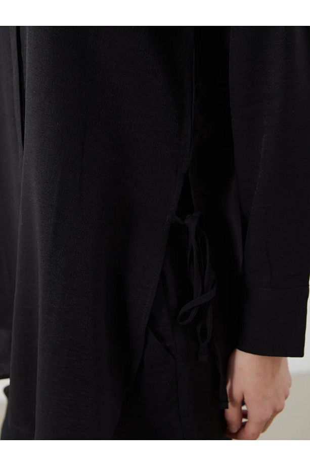 LCW Modest Siyah Loose Fit Kadın Gömlek Tunik - 3