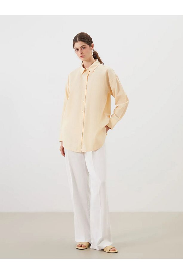 LCW Modest Sari Oversize Kadın Gömlek Tunik - 2