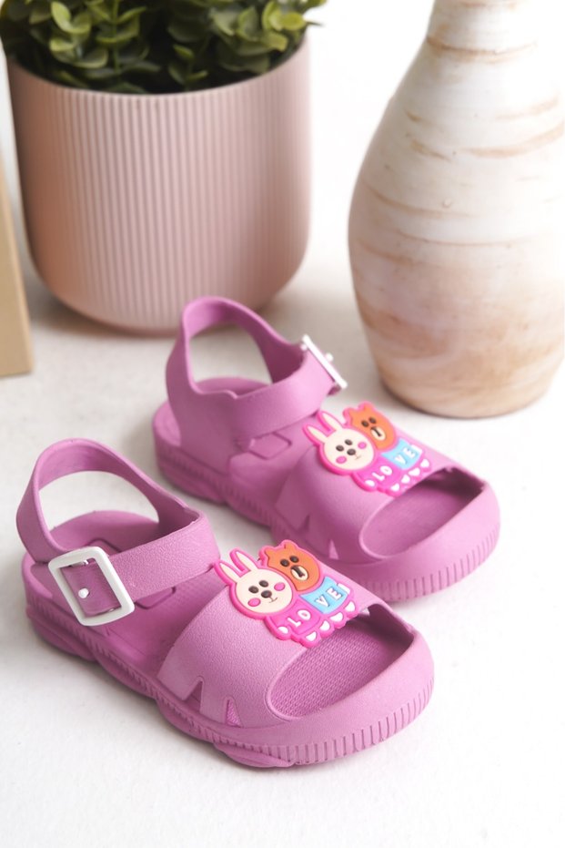 Daily Non-Slip Sole Animal Figured Pink Children's Sandals Slippers
