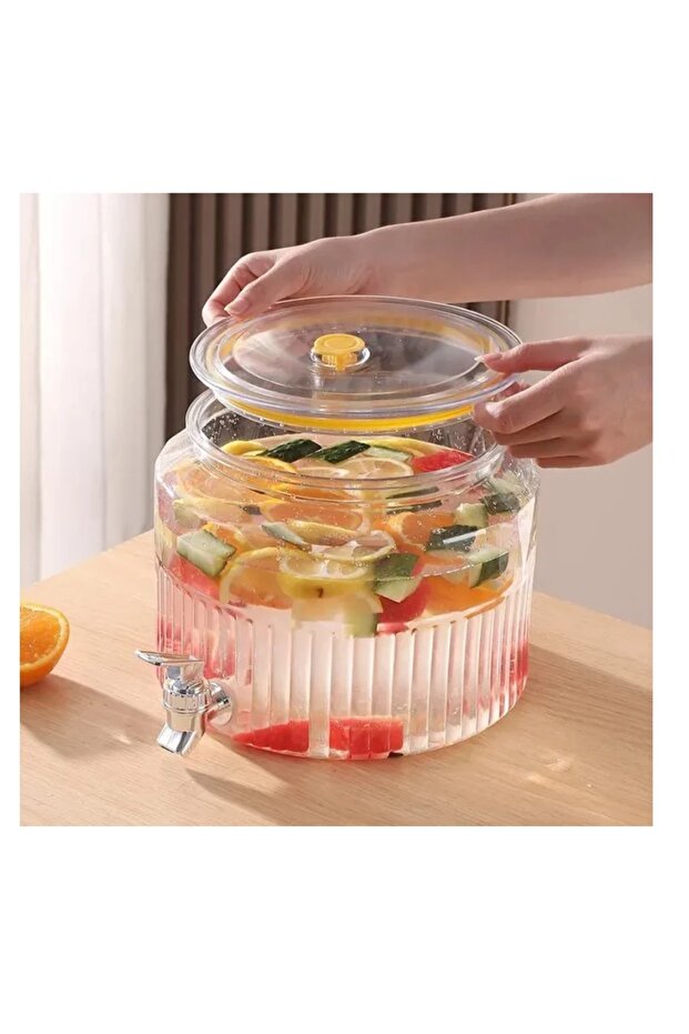 موزع مياه بلاستيكي شفاف - حاوية مشروبات صغيرة الحجم ومتينة - 2