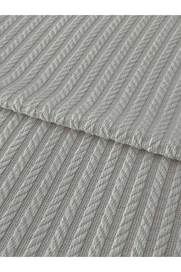 Saç Örgü Modelli TEK Kişilik Pamuklu Pike - Yatak Örtüsü 160 x 220 cm - 2