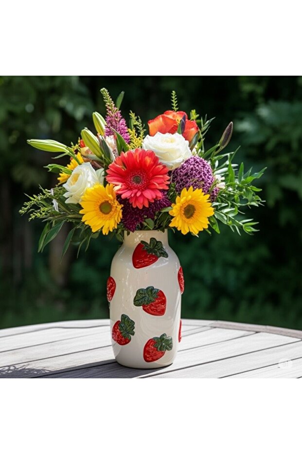 Seramik Çilek Vazo - 3