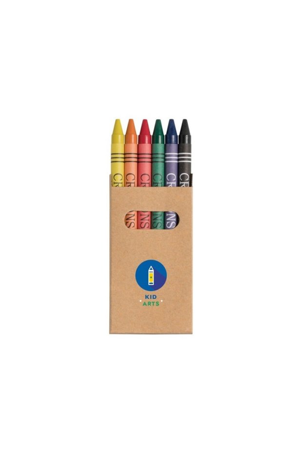 Cardboard box with six colored pencils