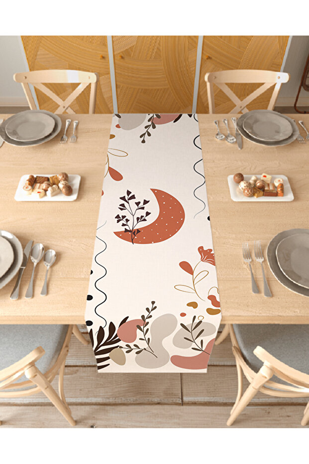 Flower Leaf Pattern Custom Design Runner Digital Printed Decorative Tablecloth Modern Home Decoration