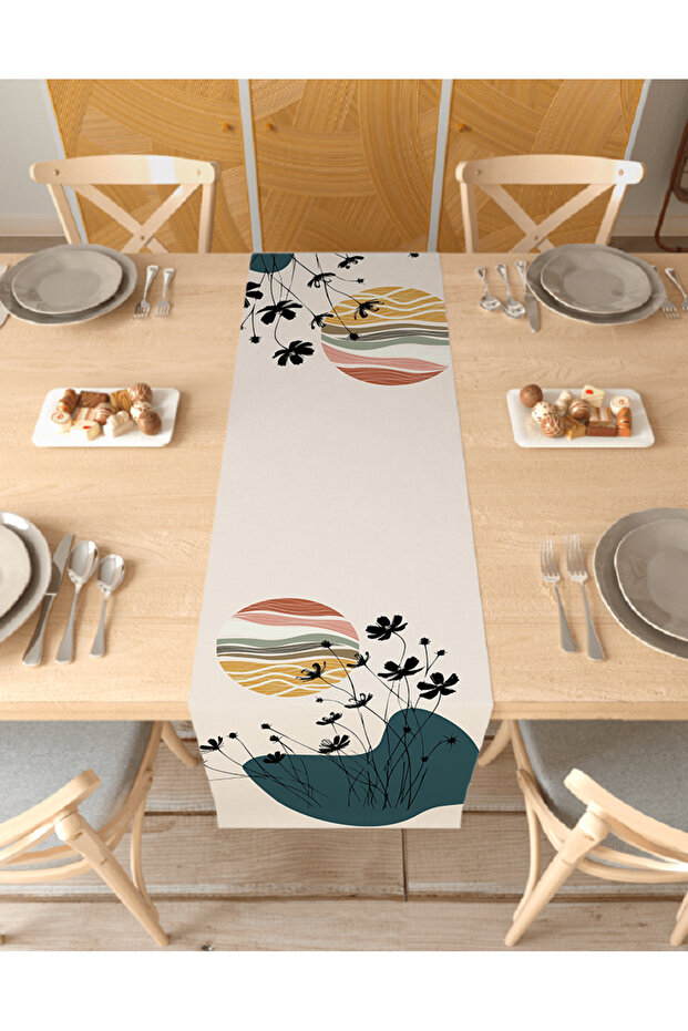 Flower Bohemian Patterned Special Design Runner Digital Printed Decorative Tablecloth Modern Home Decoration