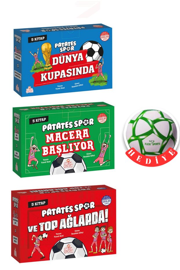 Patatesspor Set of 3, 15 Books and Question Booklet (Soccer Ball Gift)
