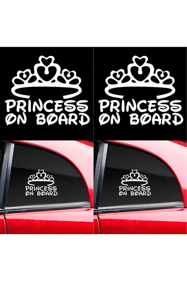 Princess on Board Car, Motorcycle, Helmet, Laptop, Glass Sticker 17X14 cm