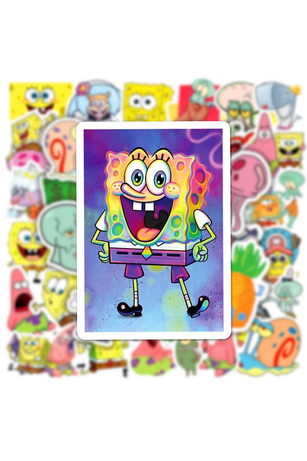 SüngerBob KareŞort Defter Suluk Laptop Notebook Tablet Telefon Kılıf Sticker Seti - 3