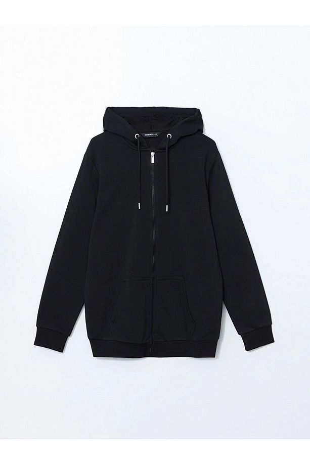 LCWAIKIKI Kapüşonlu Uzun Kollu Erkek Fermuarlı Sweatshirt - 5