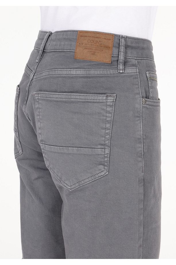 Regular Fit Orta Bel Düz Erkek Gri Şort - 6