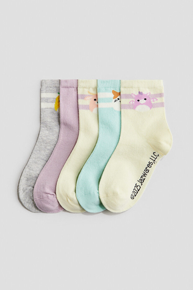 5'li Motif Detaylı Çorap - 1