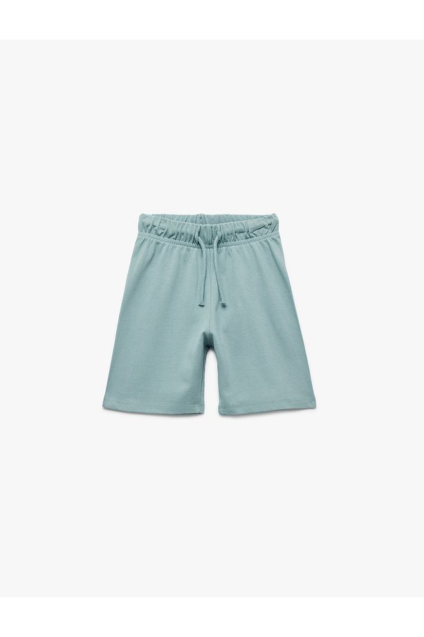 Pamuklu Beli Bağcıklı Basic Şort - 1