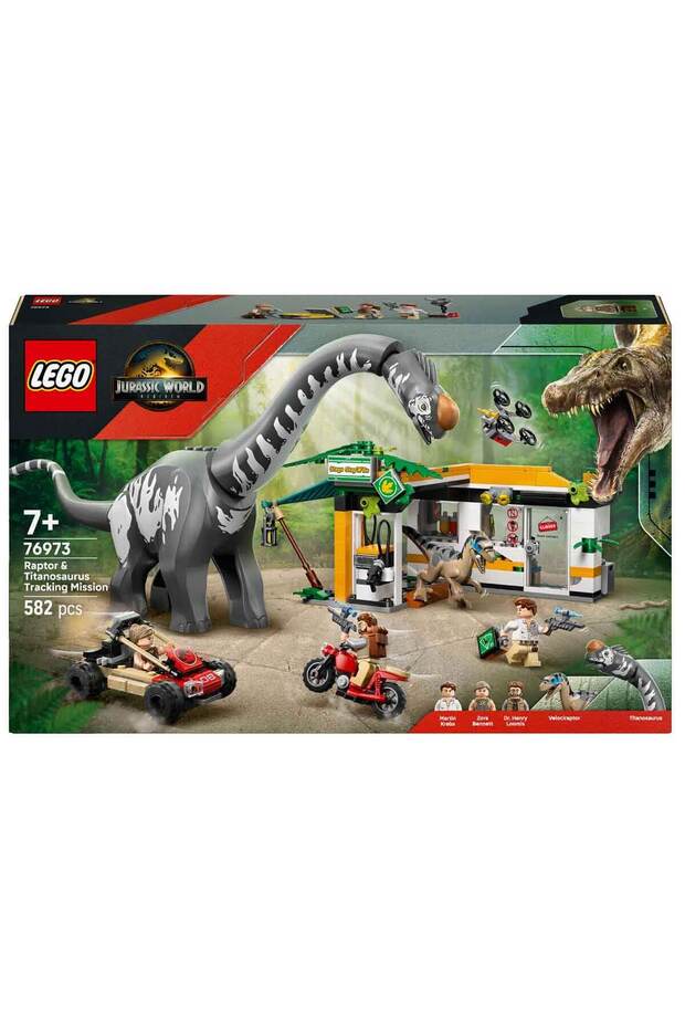 ® Jurassic World Raptor ve Titanosaurus Takip Görevi 76973 - 7+ Oyuncak Yapım Seti (582 Parça) - 3