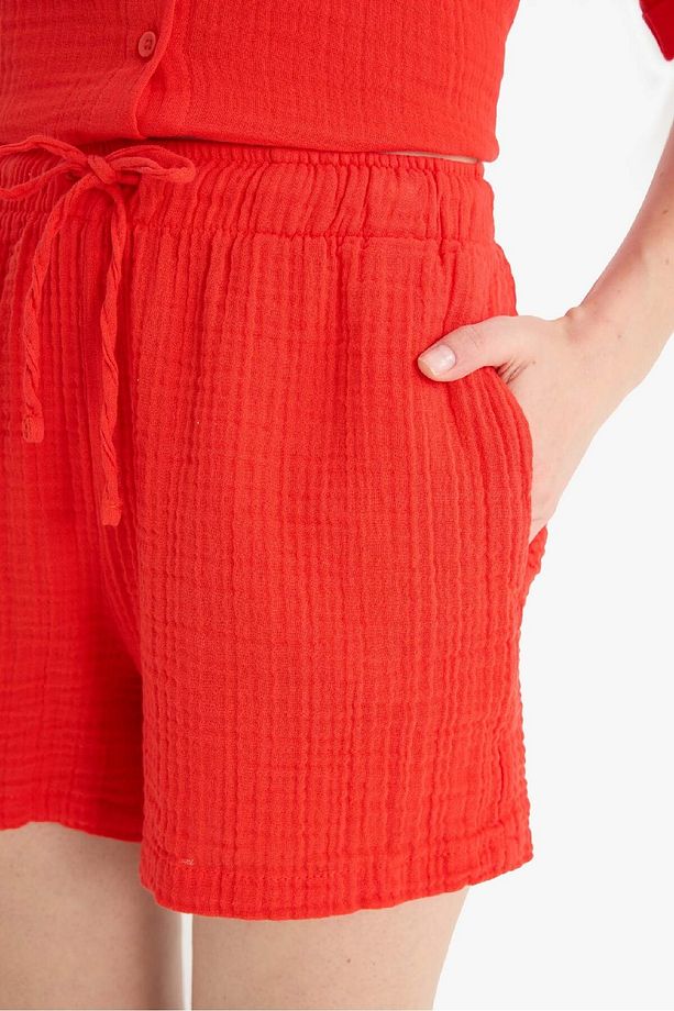 Relax Fit Yüksek Bel Kısa Paça Müslin Şort D0567ax25sm - 6
