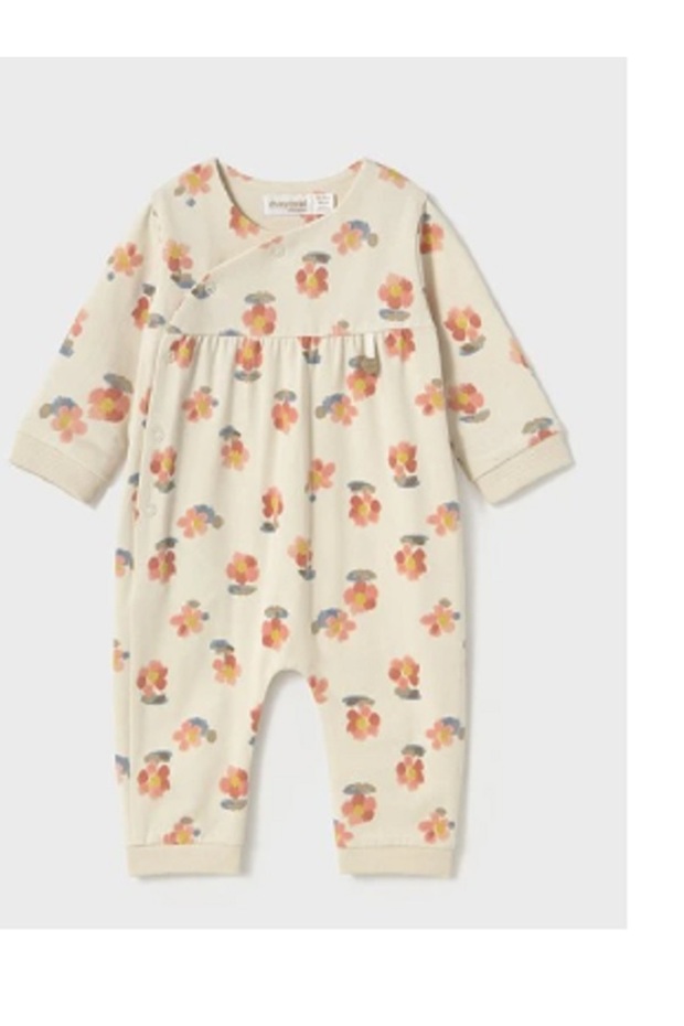 Baby Girl Floral Jumpsuit - Cream