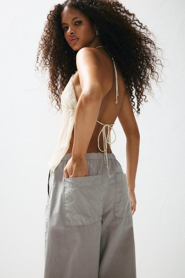 Bol kesim poplin pantolon - 6