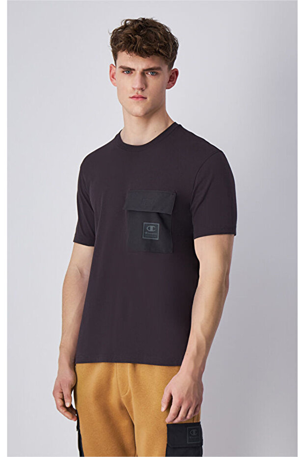 C-Tech Crewneck T-Shirt Black Men's T-Shirt-220407-Es503