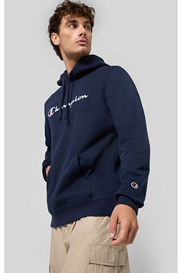 Script Shop Hooded Sweatshirt Lacivert Erkek Kapüşonlu Sweatshirt-220253-BS501 - 5