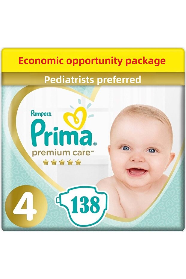 Premium Care Baby Diaper Size:4 (9-14kg) Maxi 138 Pieces Economic Opportunity Pk
