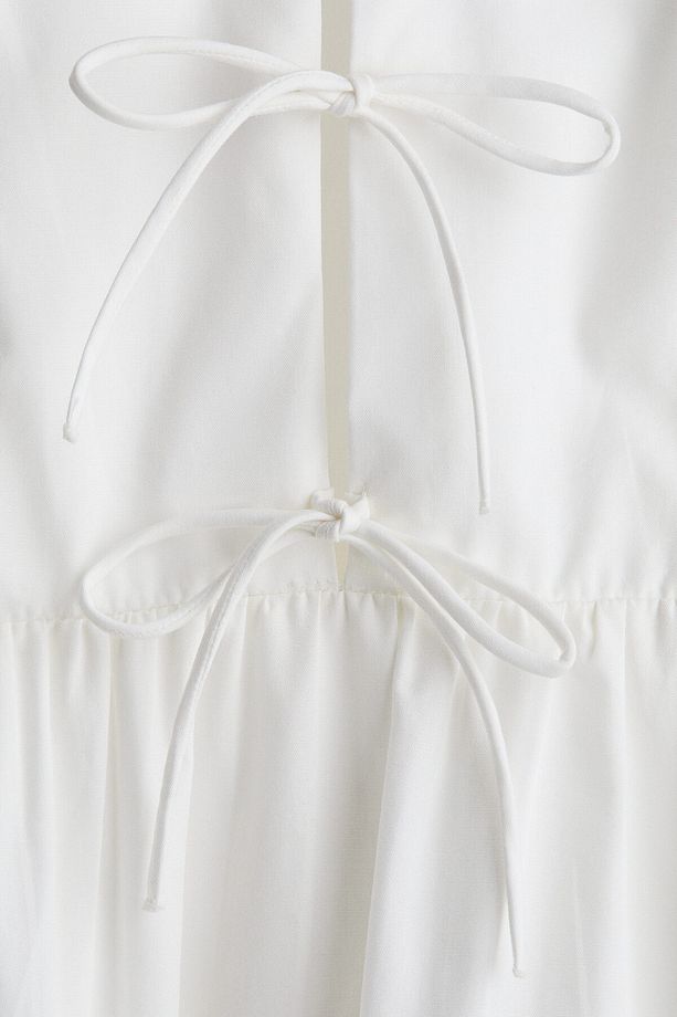 Bağcık Detaylı Poplin Elbise - 6