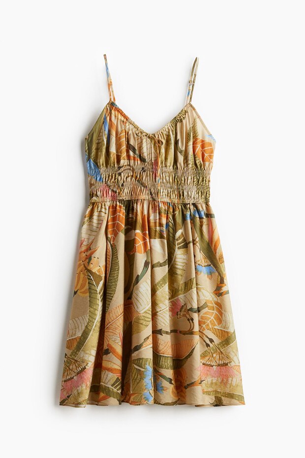 Büzgülü ve Askılı Elbise - 3