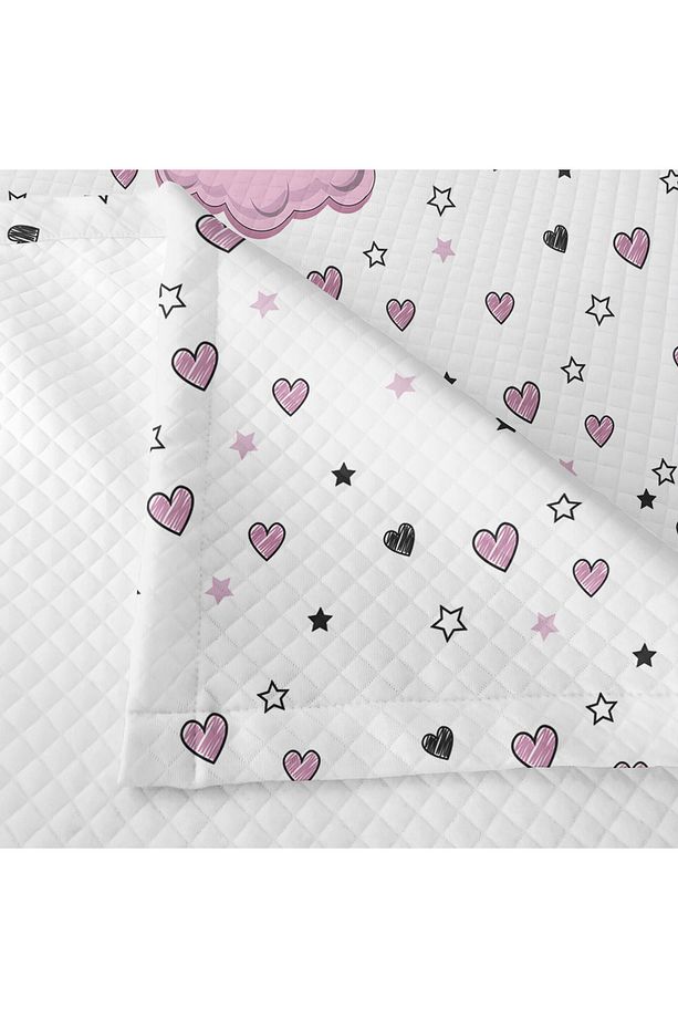 Unicorn ve Yıldız Desenli Tek Kişilik Çocuk ve Genç Odası Pike Takımı Yatak Örtüsü - 6