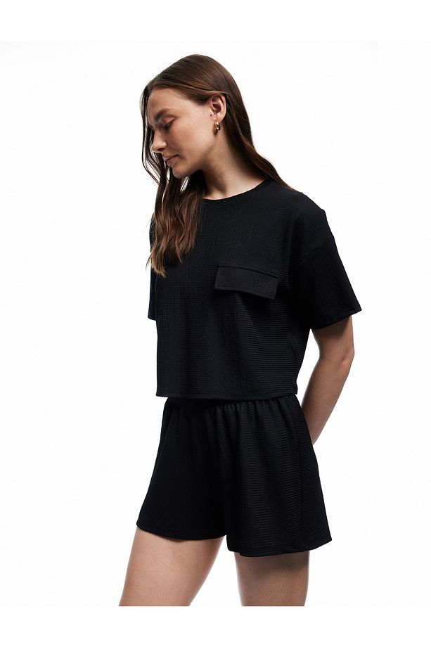 Bürümcük Kumaş Regular Fit Mini Şort - 1