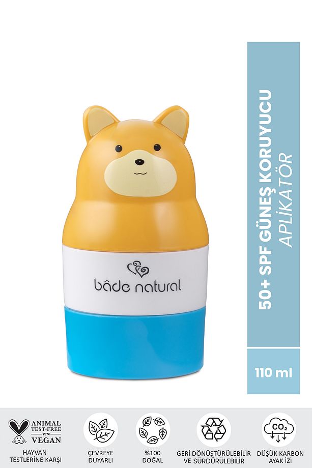 Güneş Koruyucu Losyon Aplikatörü Ayı Figürlü Doldurulabilir Roll On 110 ml - 1