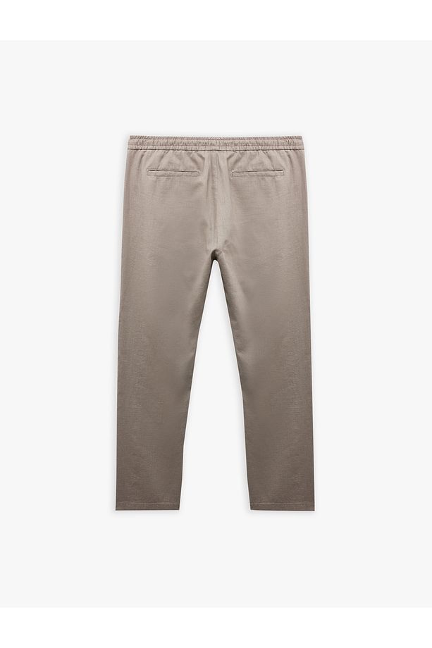 Cep Detaylı Regular Fit Beli Bağcıklı Yazlık Pantolon - 4