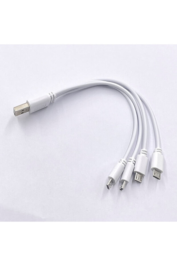 0.2m WHITE 5V/2A USB 2.0 To Micro USB Splitter Cable 4 Port Micro Usb Cable Fast Charging Cord For A