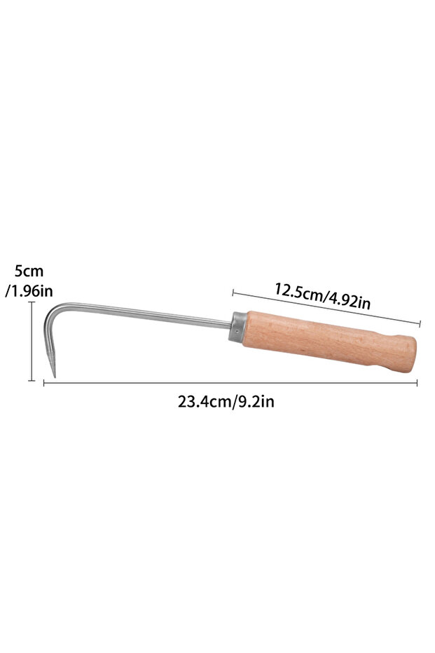 Silvery 1PC Black Stainless Steel Hook Single Claw Root Hook Loosening Tool Root Hook Gardening Tool