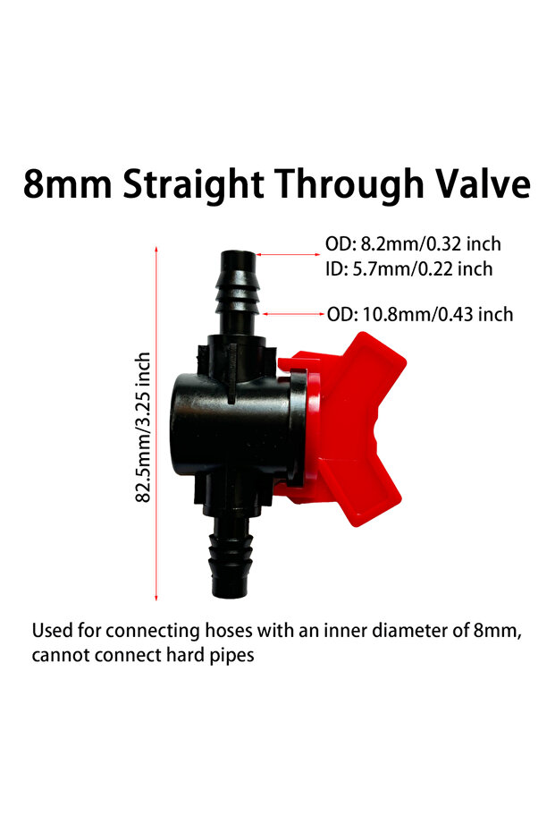Other 8mm Valve 2pcs 2Pcs Barbed Ball Valve Plastic Pagoda Straight Through Shut-Off Switch Hose Con