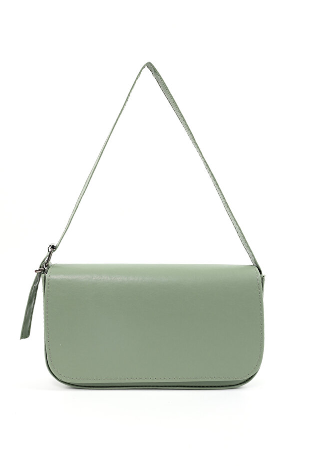 Mint Green Shk183 Faux Leather Adjustable Strap Baguette Model Hand, Arm and Shoulder Bag with Cover