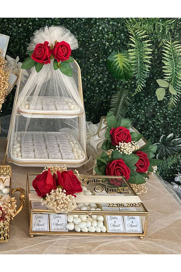 140 Adet Sunumluk Çikolata 41 Adet Gül Buketi Söz Nişan Kız İsteme Seti - 4
