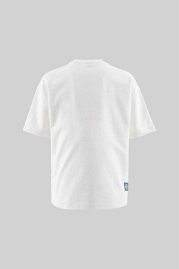 PIECED TECHNICAL EMBROIDERED TEE ECRU - 3