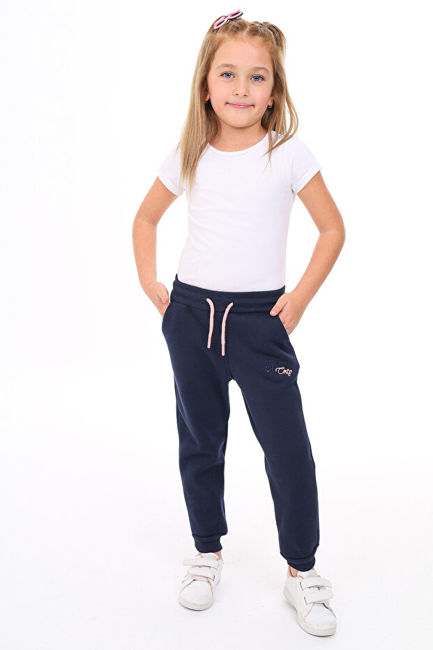 Girl's Embroidered Tracksuit Bottom