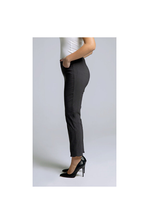 Phia Cropped Viskon Antrasit Pantolon - 4