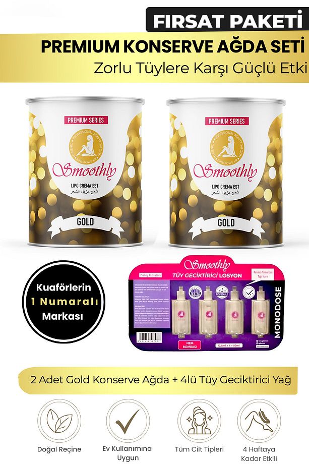 Konserve Ağda Fırsat Seti 800g x 2 Adet Gold Konserve Ağda + 4lü Karınca Yumurtası Yağı - 1