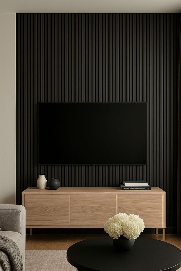 2 Adet - Mdf Ahşap Akustik Dekoratif Duvar Paneli 96x280 Cm - Antrasit Gri - 6