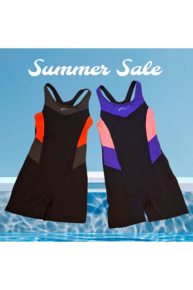 Girl's Swimmer Swimsuit with Shorts Black