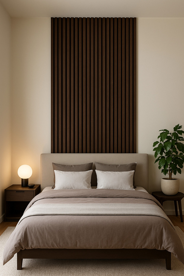 Mdf Ahşap Akustik Dekoratif Duvar Paneli 24x240 Cm - Ceviz - 3