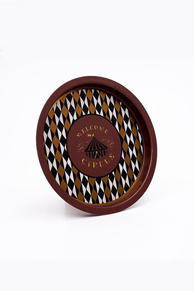 Ee197-t8 Circus Patterned Round Tray 32 Cm - 3