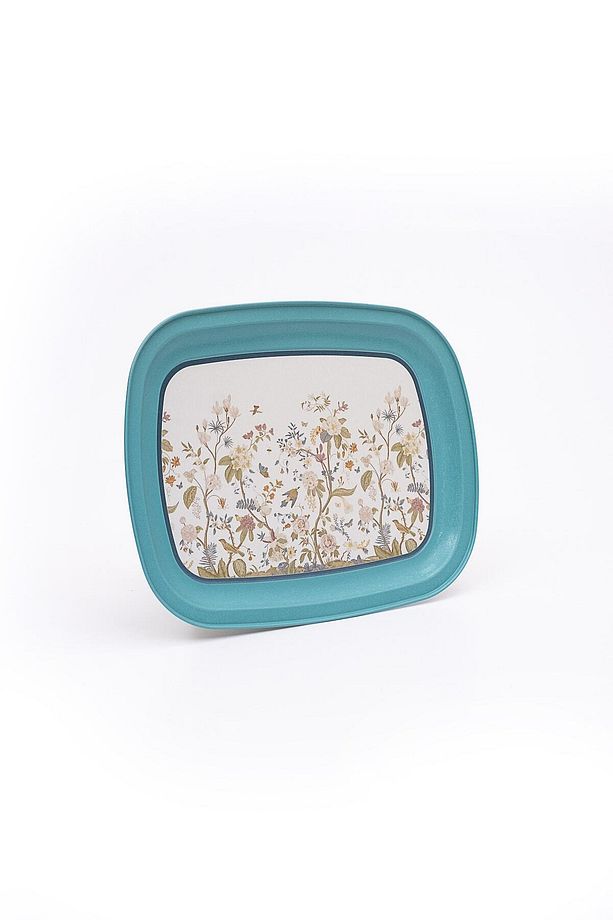Ee171-9f Botanica Blue Desenli Oval Tepsi 24x31 Cm - 3