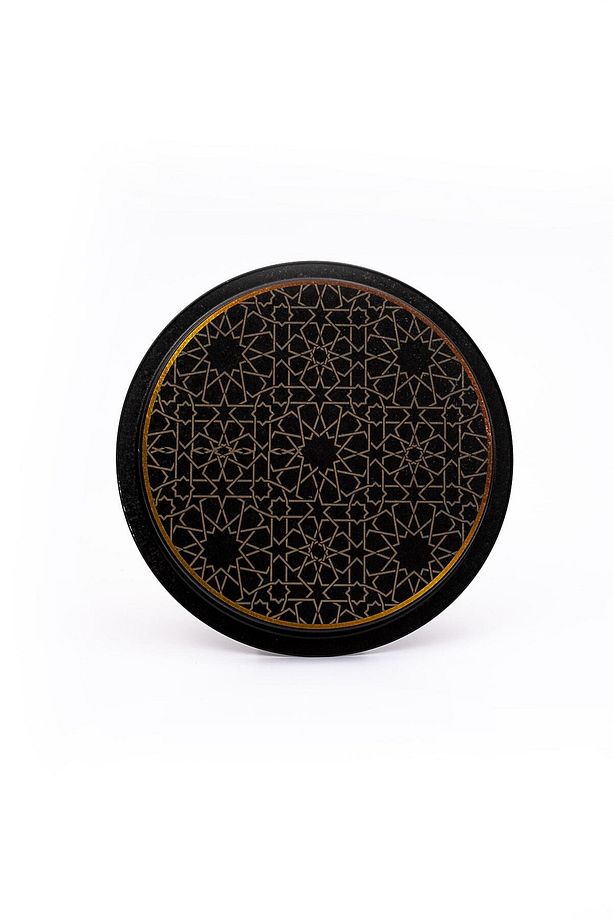 Trellis Desenli Yuvarlak Metal Tepsi - Çay Kahve Tepsisi - Sunum Tepsisi 37 Cm Ee163-v2 - 3
