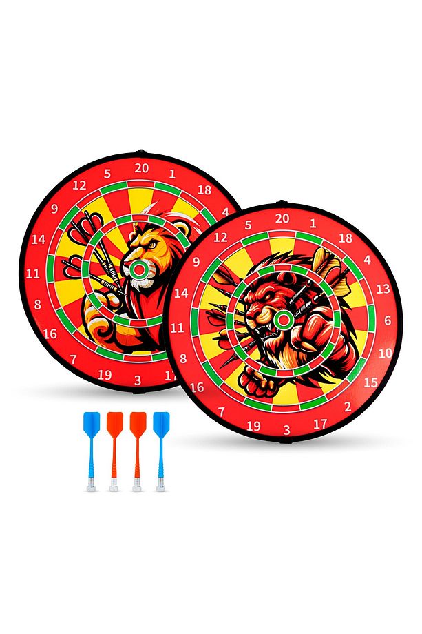 4 Oklu Mıknatıslı Taraftar Dart Seti Çift Yönlü Manyetik Dart Askılı Dartboard - 1