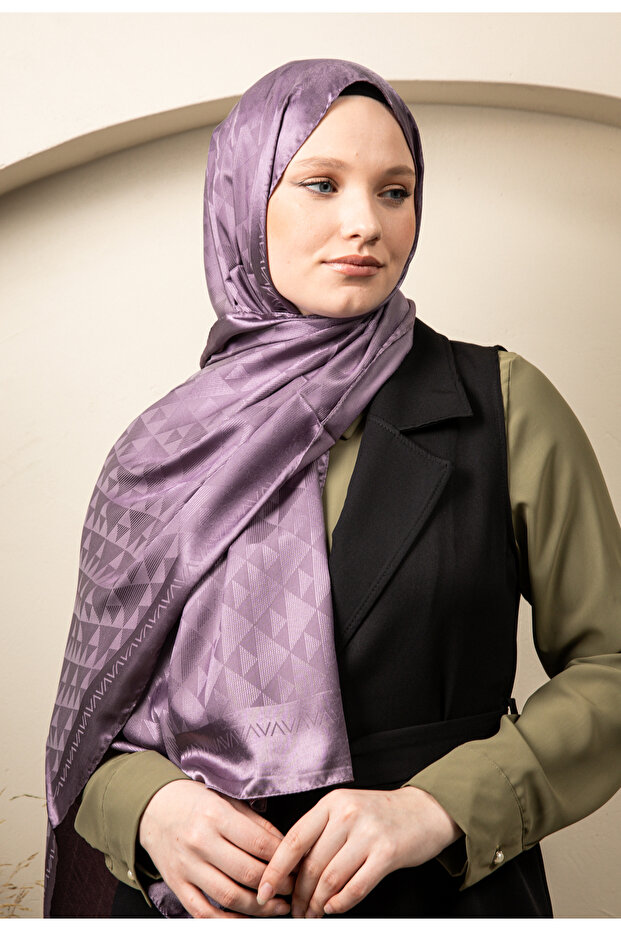 مثلث نمط لامعة الجاكار شال أرجواني - 6