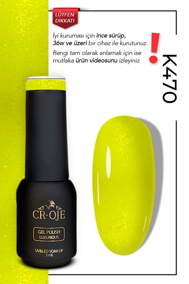 Kalıcı Oje K470 - Simli Sarı (5 ML) - 1
