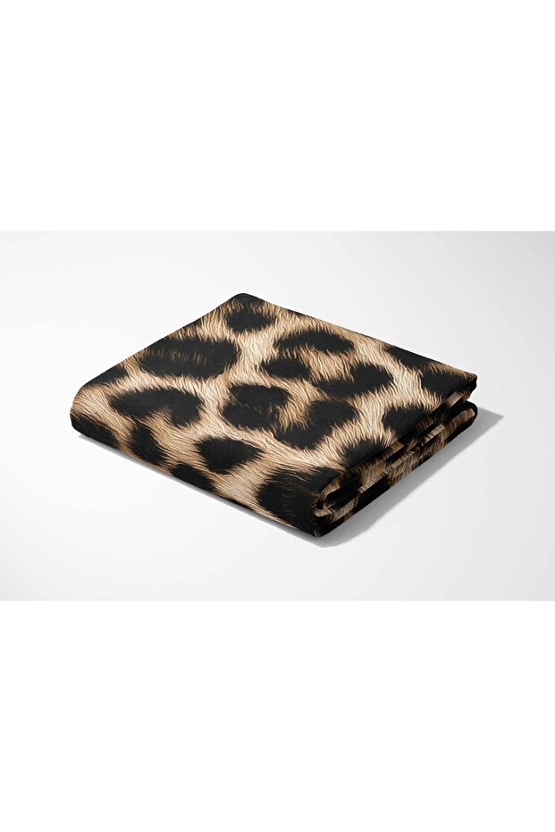 منشفة شاطئ مطبوعة رقمية بنمط الفهد مقاس 75 × 150 - 5