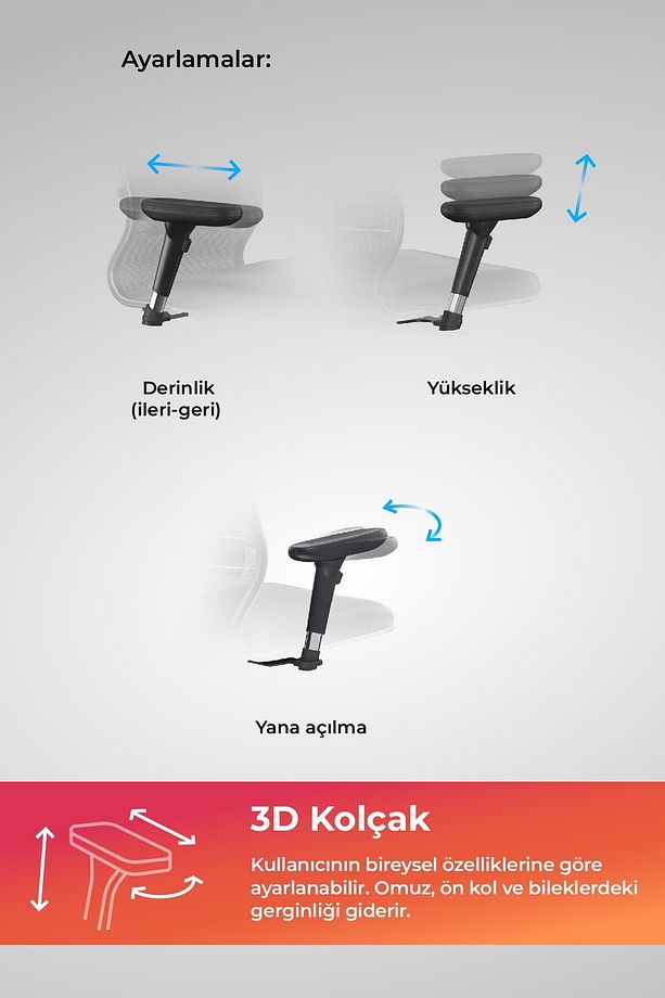 Ergolife Fileli Ve Deri Yönetici Koltuğu - Ofis Sandalyesi 1f6.7.1.544 / 0010460 - 6