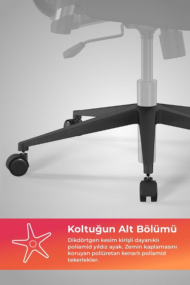 Ergolife Sit 8 Ergonomik Fileli Ofis - Bekleme Koltuğu / Çalışma Sandalyesi - Df.d.1.243 - 8